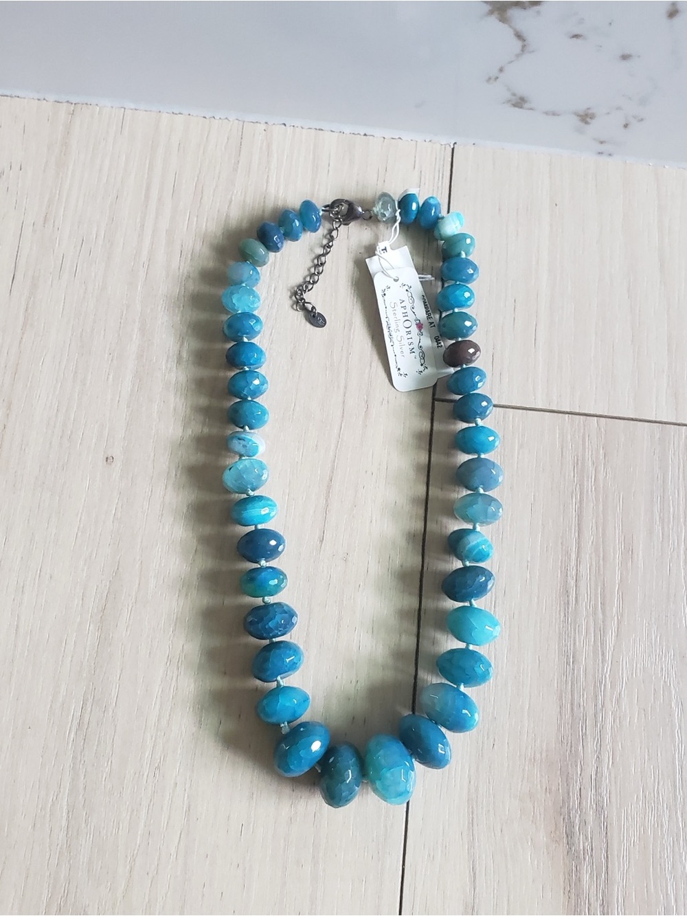 Aphorism Turquoise Blue Graduated Bead Necklace